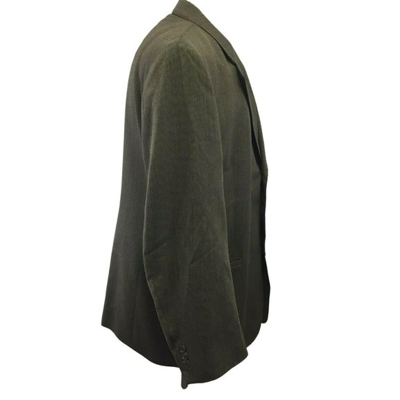 J Ferrar Custom Fit Suit Jacket Blazer Sports Coat Mens 42R Brown Tweed Wool Ble - Picture 4 of 9